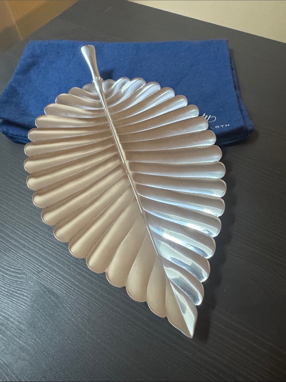 Reed & Barton‎ Elm Leaf Platter Arbor Collection Silver Metal Tray 10.75x6.5 EUC